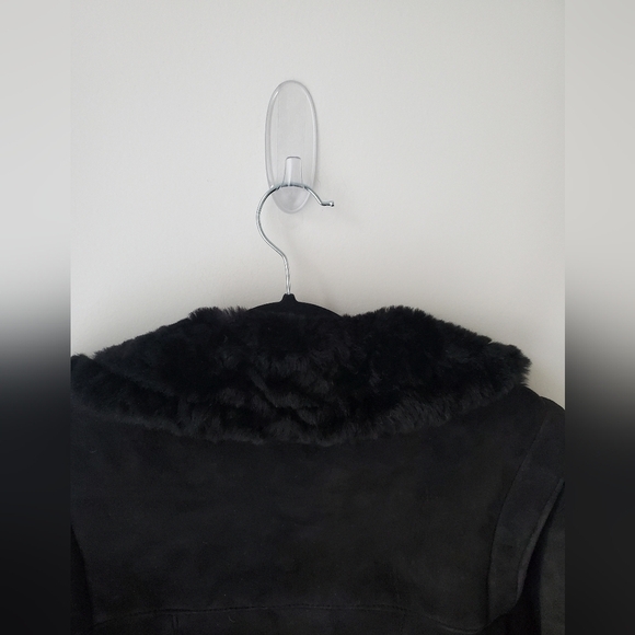 Vintage Black Leather Attic Shearling sheepskin Coat - Picture 16 of 16